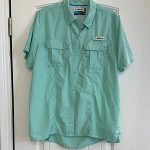 Magellan Outdoors Mint Green Button Down Shirt Sz XL